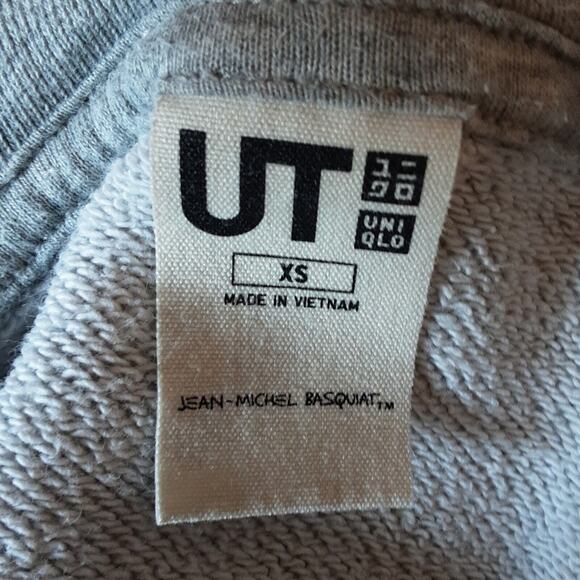 Uniqulo BASQUAIT Artist Grey Fleece Pocketed Hoodie XS - Picture 5 of 12
